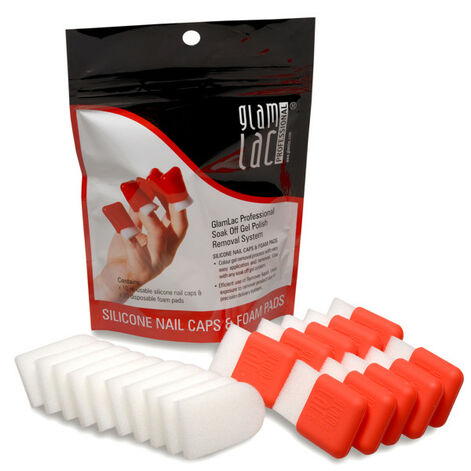GlamLac Professional Silicone Nail Caps and Foam Pads